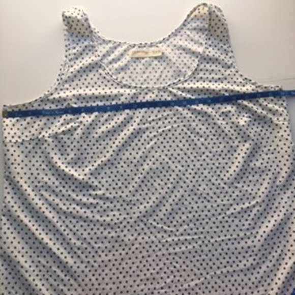 Faded Glory tank, sz xL (16/18), white with navy polka dots - Picture 3 of 4